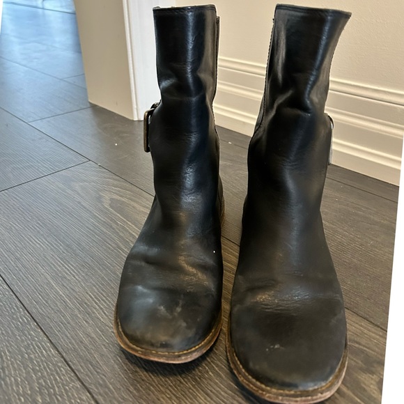 FRYE women leather combat boots size 6 in black - Picture 4 of 4